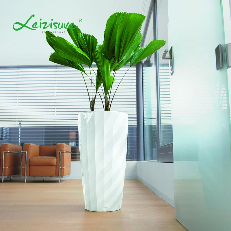 Leizisure Floor Tall Big Plastic Flower Chinese Homes Garden Large Container Fiberglass Planter Pots Vase for Tree