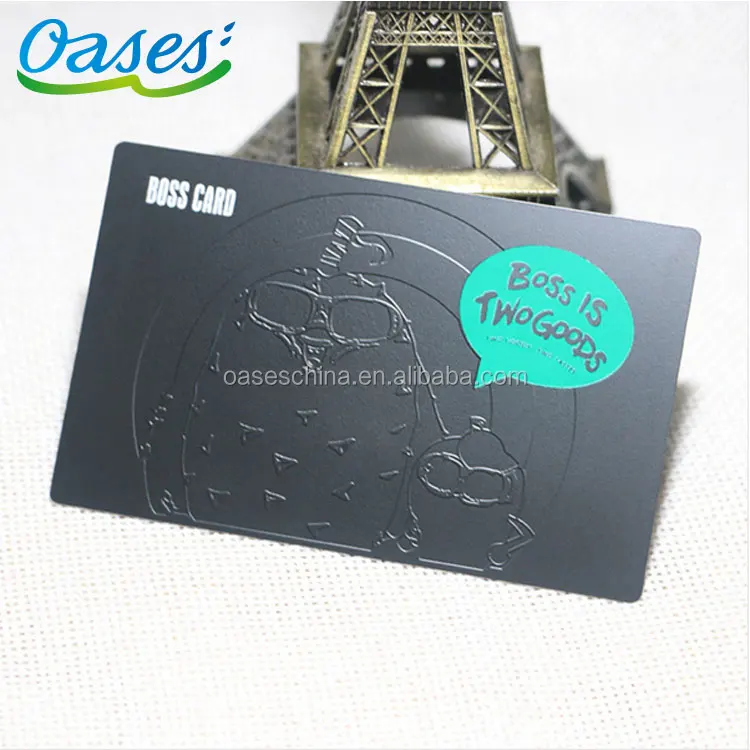 Custom black metal steel business gift card