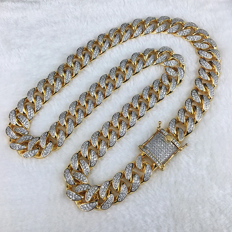 Iced Out Hip Hop Diamond Miami cuban link chain