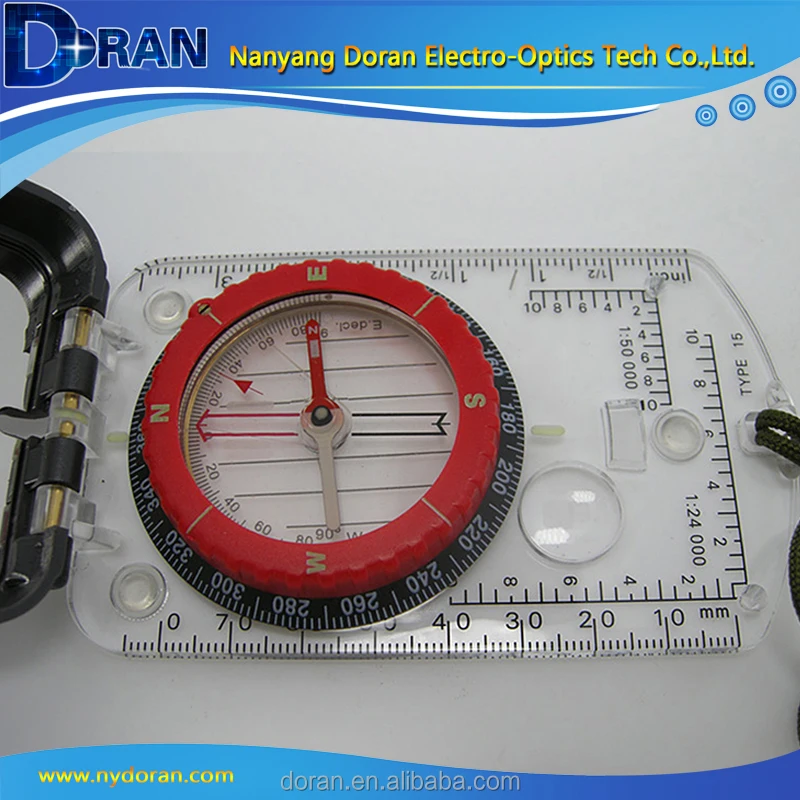 Outdoor Folded Hiking Compass With Protector Map Measure Compass