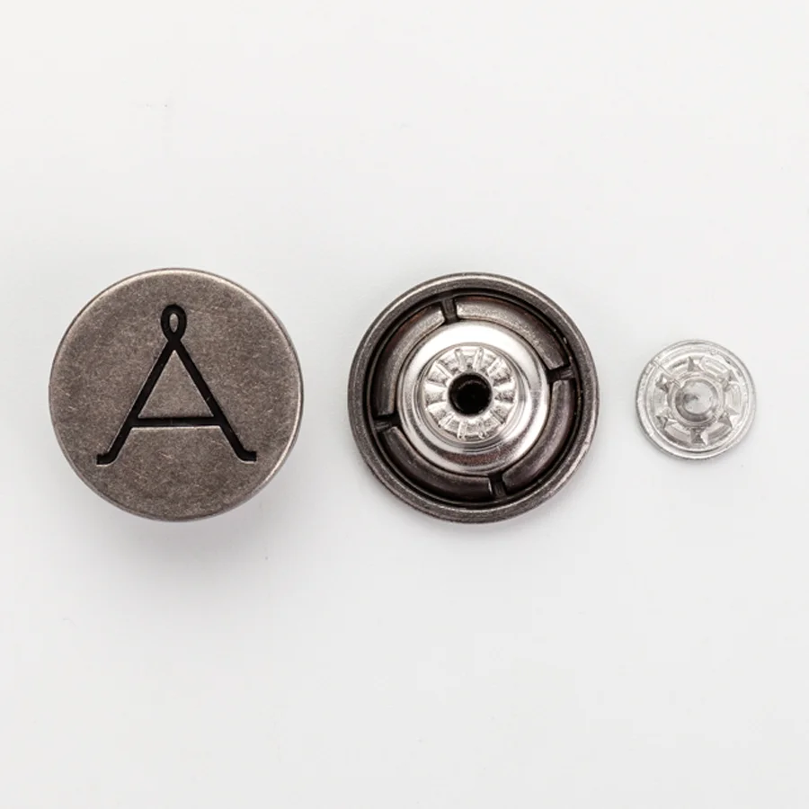 High quality custom logo engraved alloy metal jeans buttons cover for denim factory sale directly