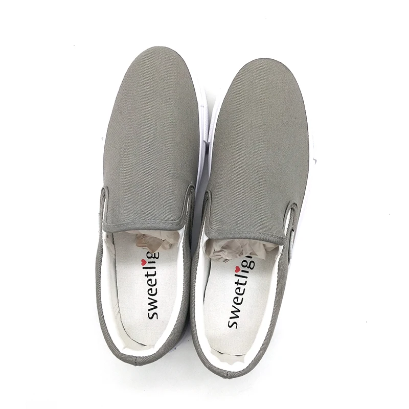 Custom Breathable grey sneakers canvas shoes men cheap price vulcanized shoe sneakers
