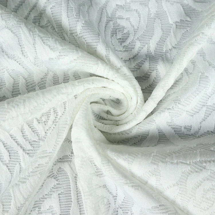 Shaoxing textile stock flower design knit fabric polyester spandex jacquard fabric