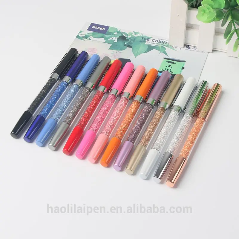 Jewelled multi color roller ball pen with crystal bling logo custom color crystal pen for Wedding Gifts