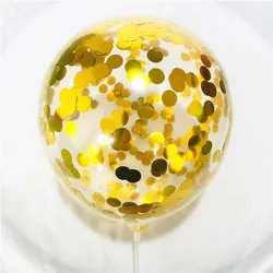12inch Clear Latex Balloon Rose Gold Foil Confetti Transparent Balloon Happy Birthday Baby Shower Wedding Party Decorations
