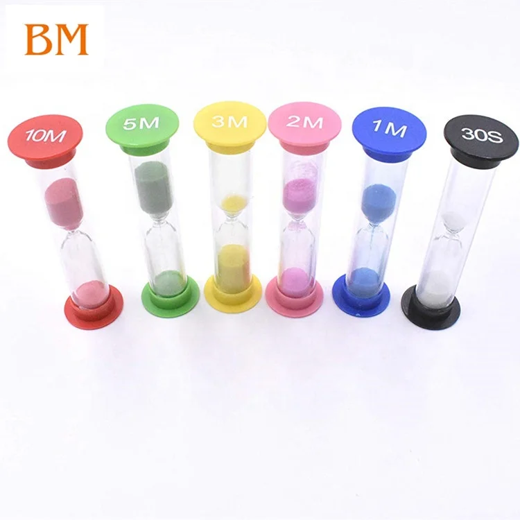 Plastic Colored 30sec/1/2/3/5/10 Minutes Hourglass Sand Timer for Kids Games Classroom Kitchen Home Toothbrush Sand Glass Timer