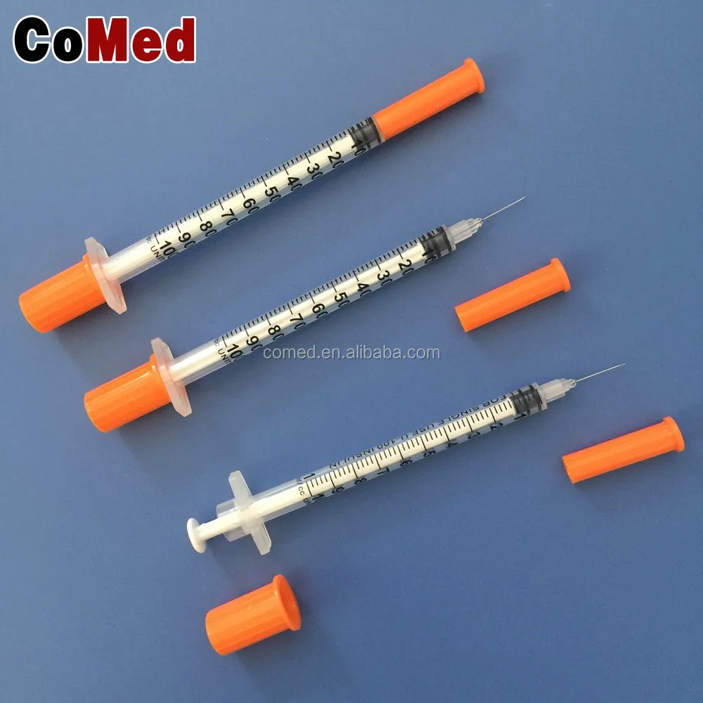 1ml disposable insulin syringe with fixed needle
