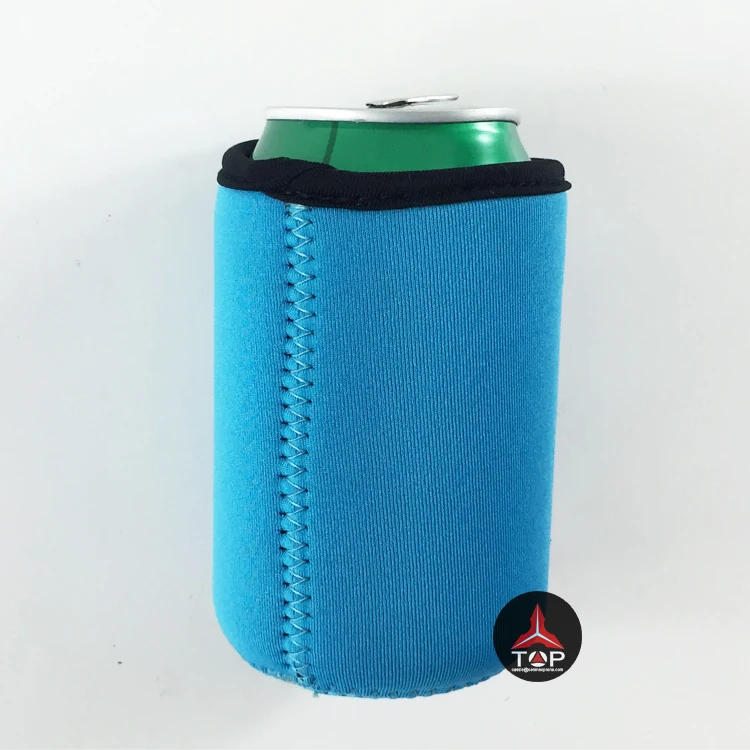 2024 new design foldable neoprene 4mm Beer Can Cooler Sleeves stubby cooler holder with Stitched Fabric Edges