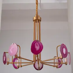 2019 new interior staircase decoration color agate iron-plated residential room lighting led chandelier