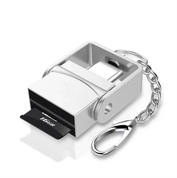  Оптовая продажа высокое качество 2 в 1 USB 3 0 для Type-C металлический кардридер памяти поддержка SD / TF