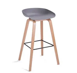 Manufacturer supply durable wood and pp bar chair with footrest