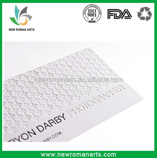 
Unique Newest Design Paper Custom Business cards Printing Debossed/Letterpressed White Clear Special paper business card 