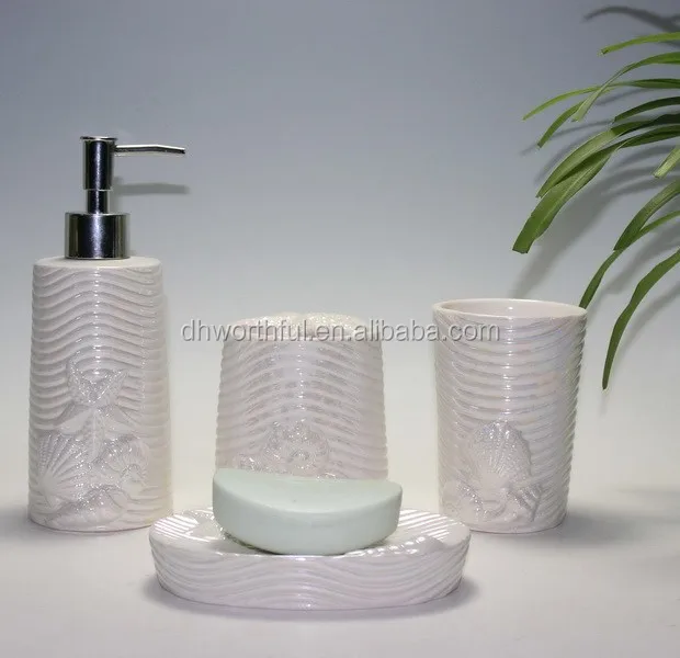 Hot Sale bathroom accessories set Ceramic Bath Items Four-pieces bathroom sets accessory luxury Set Eco-friendly