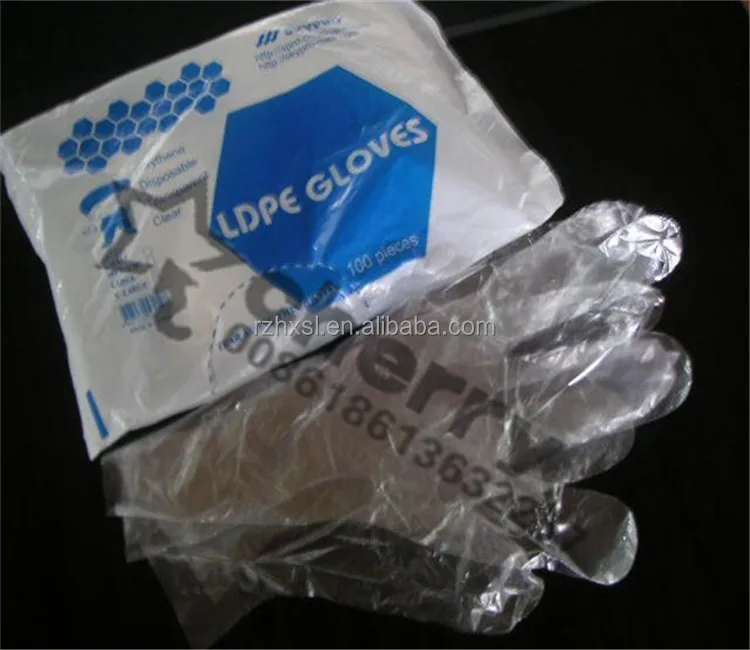 transparent plastic gloves hdpe glove for clearing made in rizhao