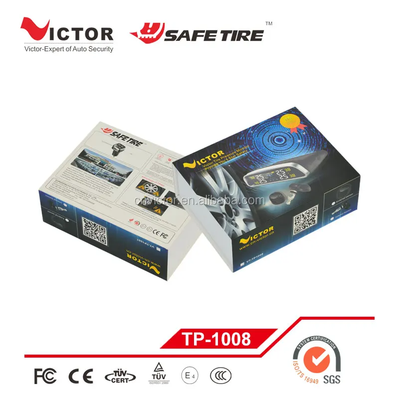 Solar Charged TPMS 4 tires pressure tire pressure digital monitoring sensor LCD display with external valve cap sensor