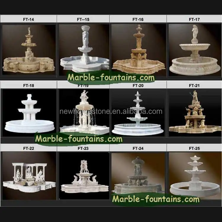 Luxury Beige Marble Sculpture Carving Stone Wall Waterfall Fountain