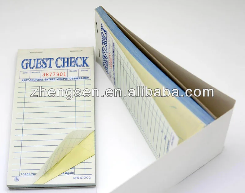 Carbonless Invoices Restaurant Docket Guest check book