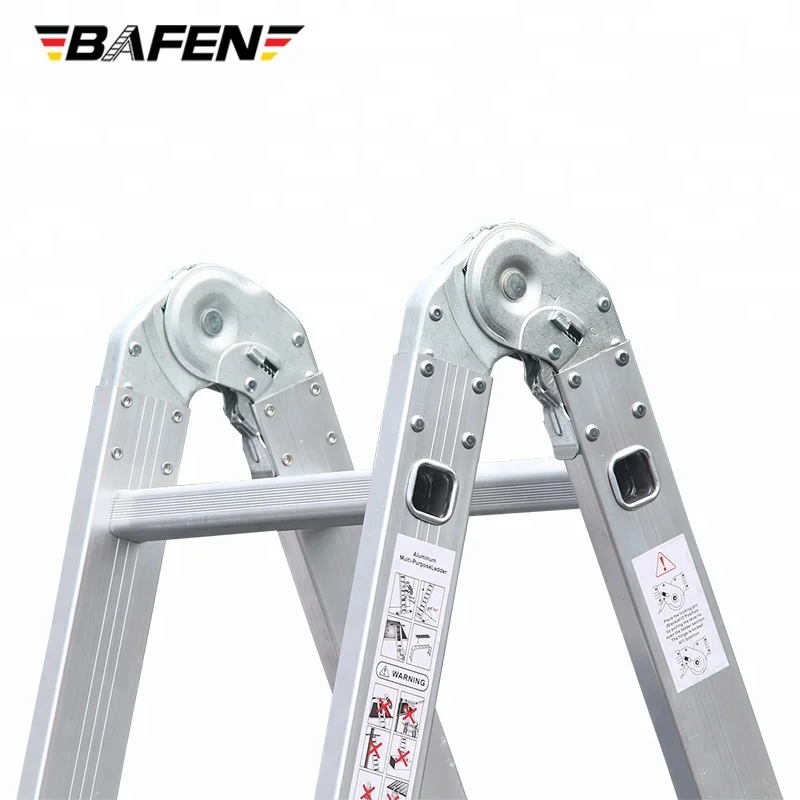 EN131 330LB 12.5FT step platform multi purpose aluminum folding scaffold ladder