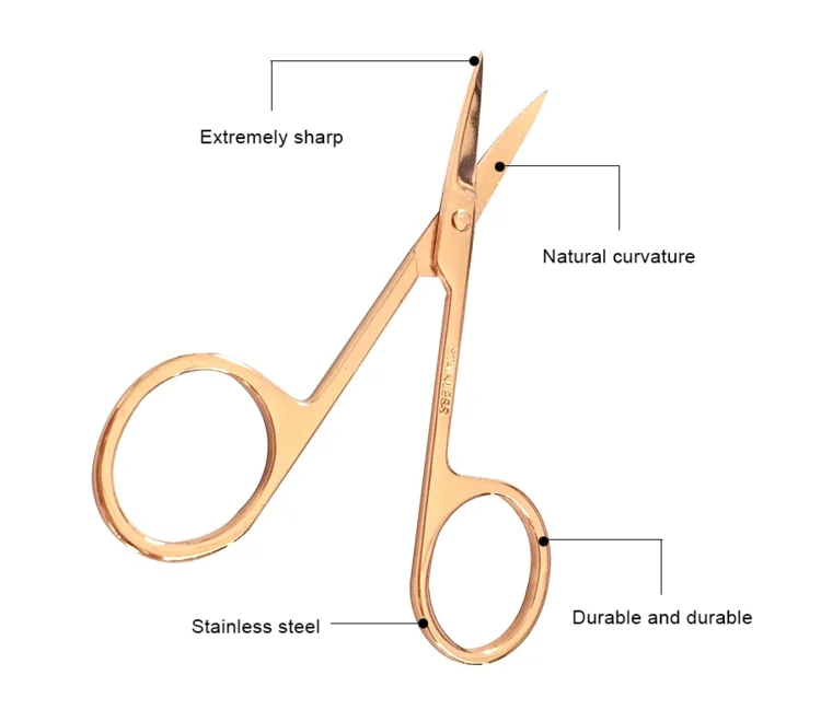 private label  Eyelash tools stainless steel rose gold eyelash applicators