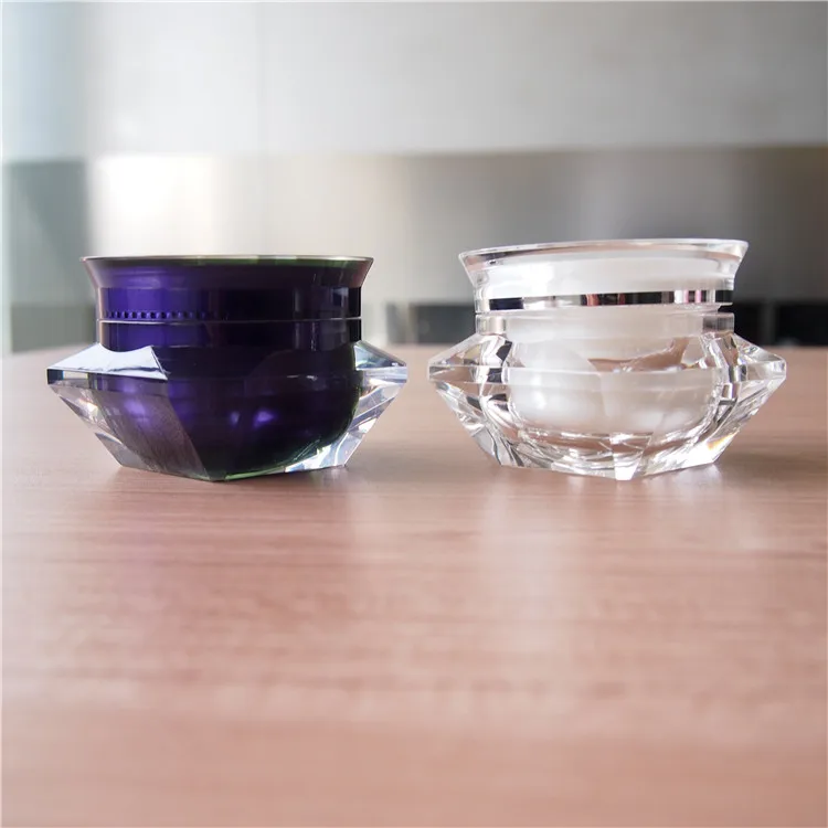 
Shangyu yucai diamond cosmetic jar 15 30 50 ml diamond shaped glass jar 