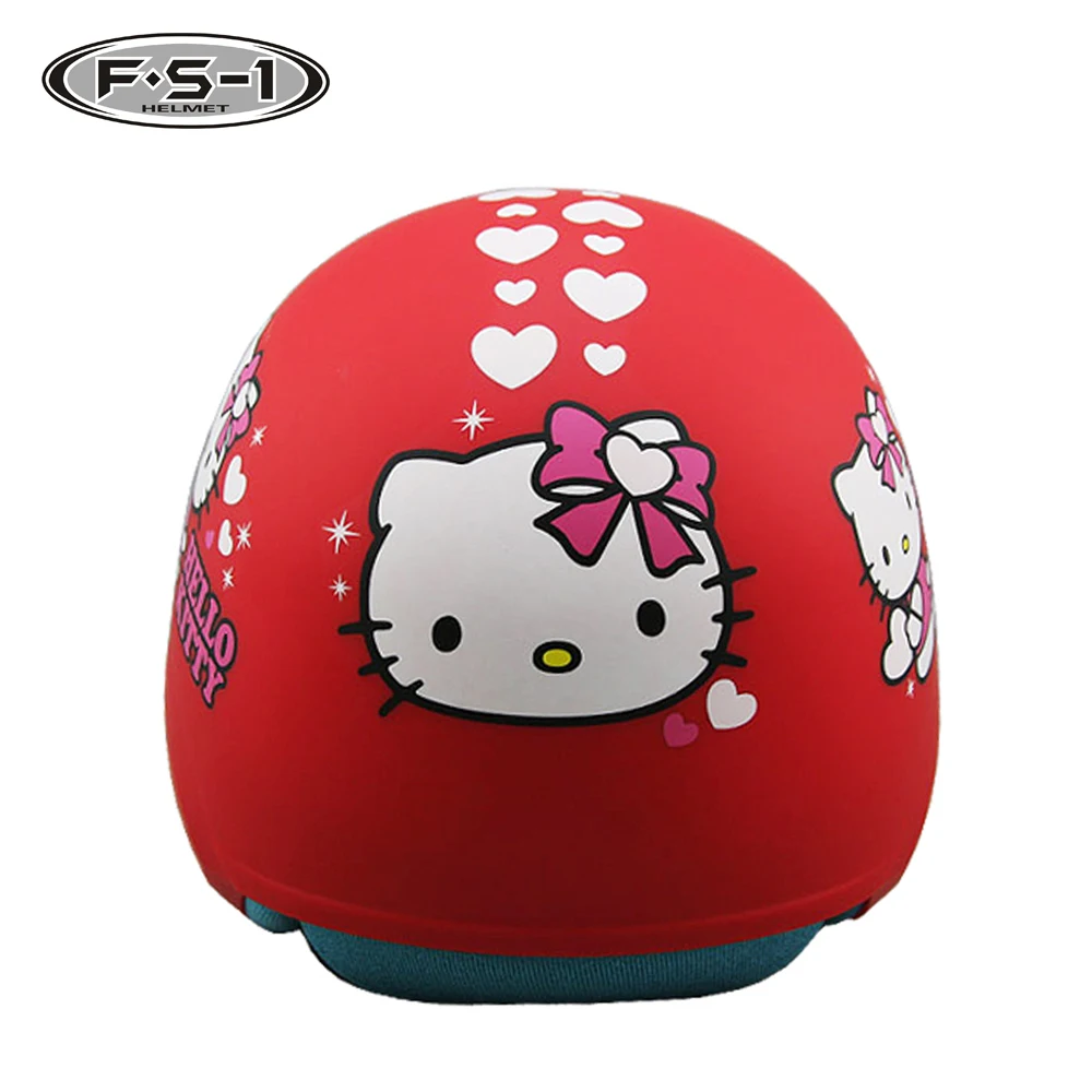 New arrivals Cute decals hello kitty girls protective helmet kids racing motorcycle helmets with visor