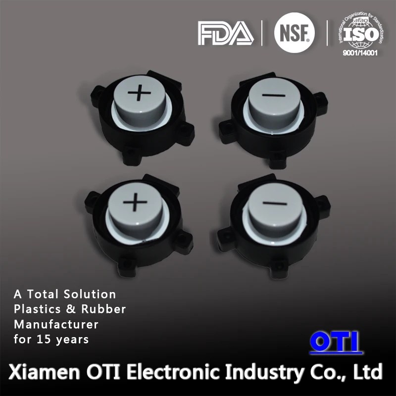 custom made silicone rubber single push button rubber keypad with carbon pill