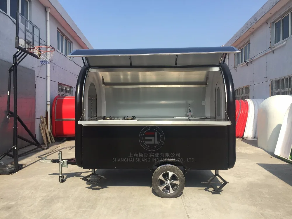 Shanghai black food truck sale to malaysia mobile food trailer