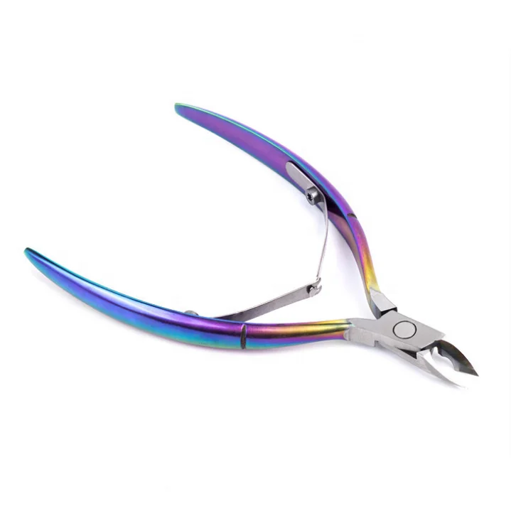 Cuticle Nipper - Stainless Steel Rainbow Dead Skin Remover Cuticle Cutter Trimmer Clipper with Double Spring