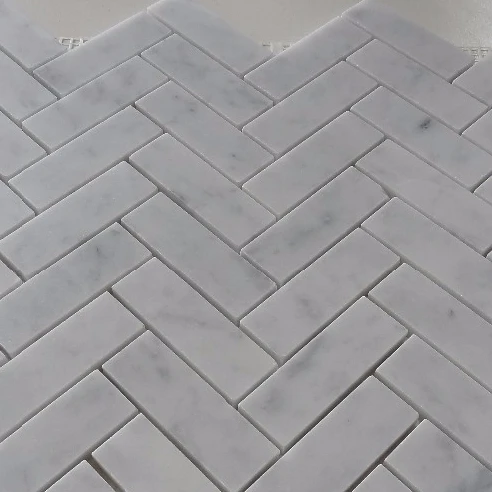 high quality carrara white herringbone marble mosaic tile
