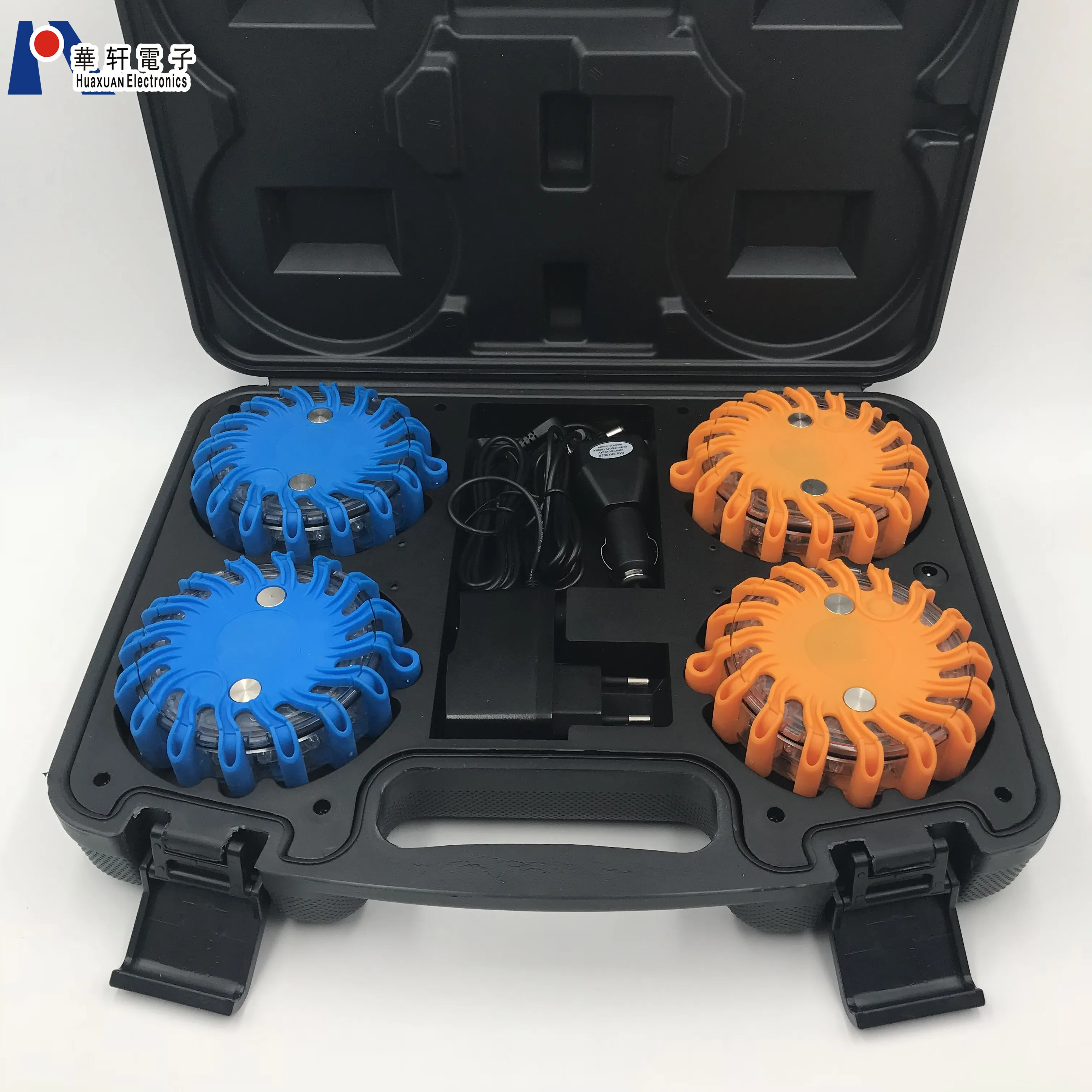 
Huaxuan 10-IN-1 Rechargeable Magnetic Traffic Led Warning Light Led Flare For Vehicle and Car 