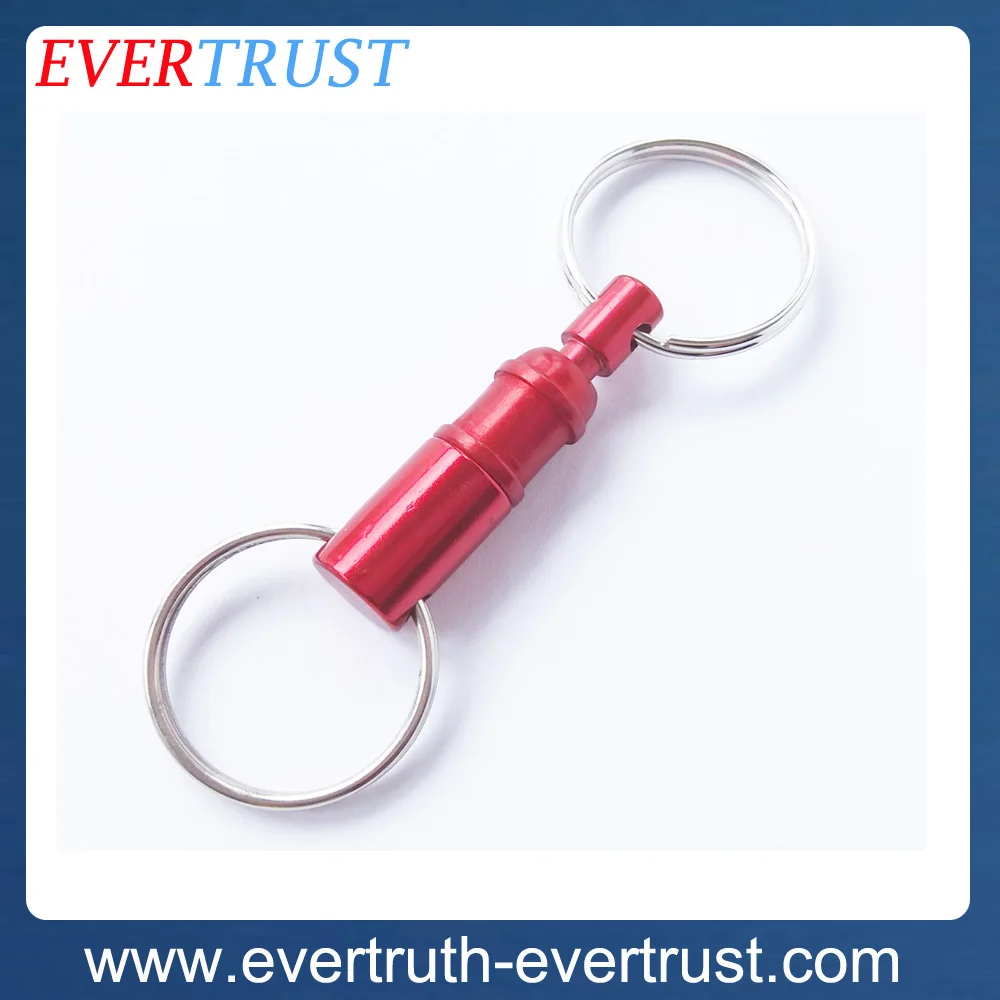 
promotional custom metal pull apart keychain detach pull apart key ring 