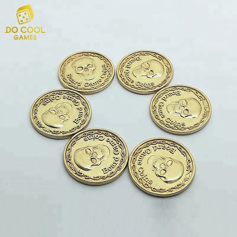Custom gold metal coin for board game