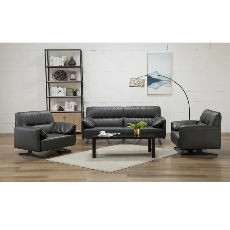 
8073 Contemporary Upholstered 78.4 inch Sofa / Living Room Couch, Dark Grey 