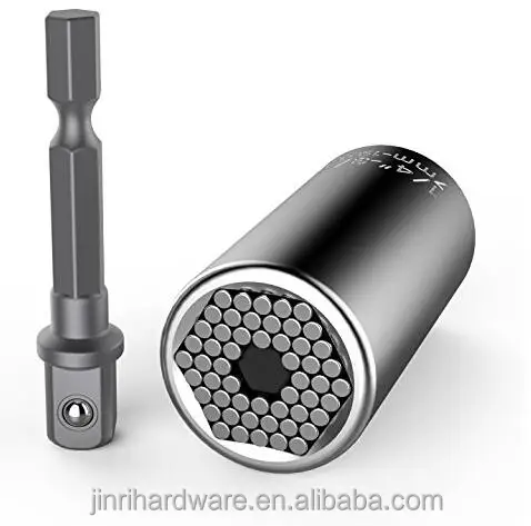 
Multi function 7mm-19mm Universal Sockets Metric Wrench Power Drill Adapter Socket Professional Repair 