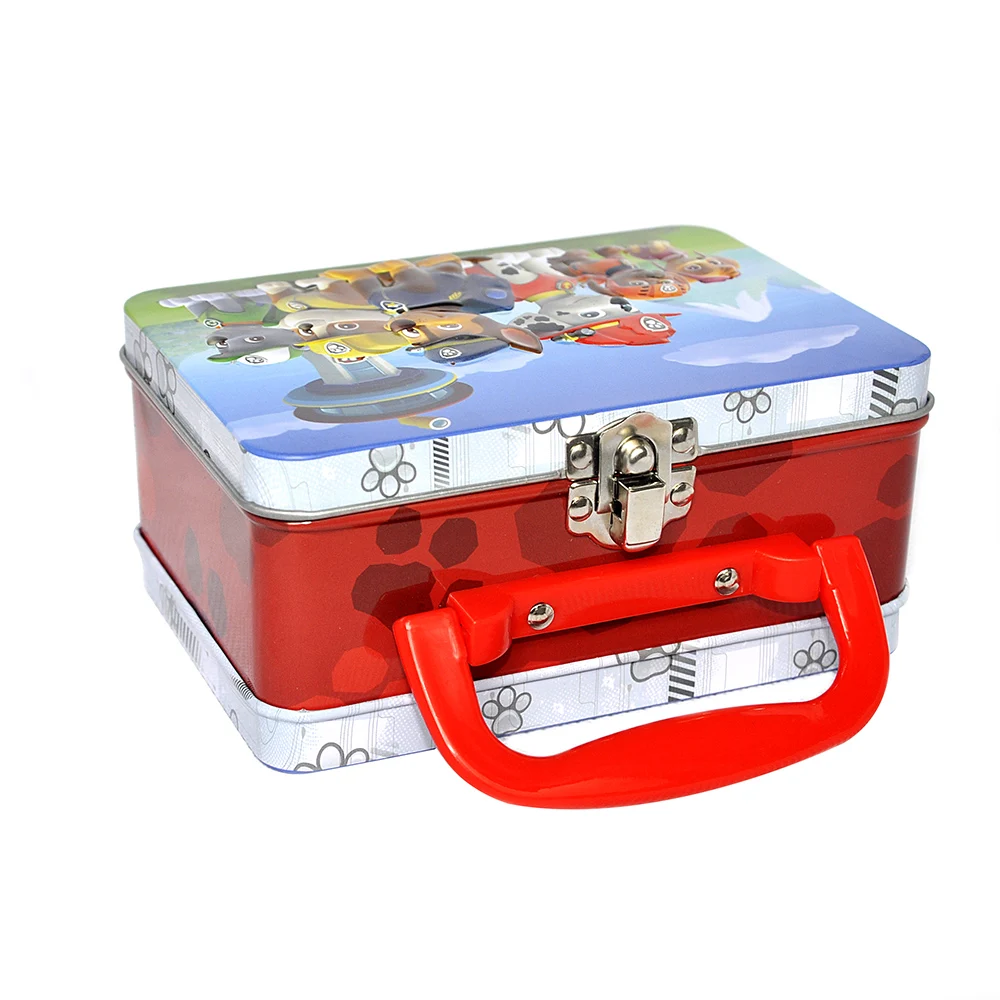 wholesale custom gift tin lunch tin box with handle