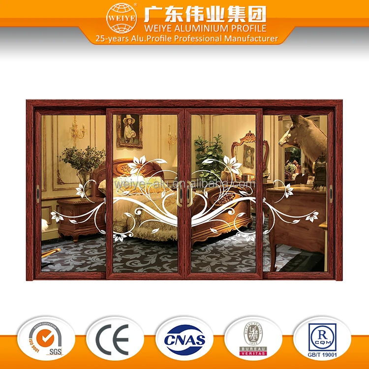 
2020 Factory direct sell 4 /2 panels glass door Durable alloy aluminum sliding glass door 