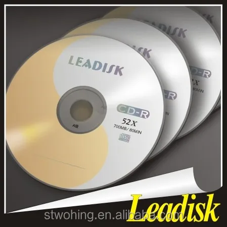 Leadisk печати/не для печати Blank DVDR/CDR 52X700 МБ/4.7 ГБ 16X DVDR, оптовая
