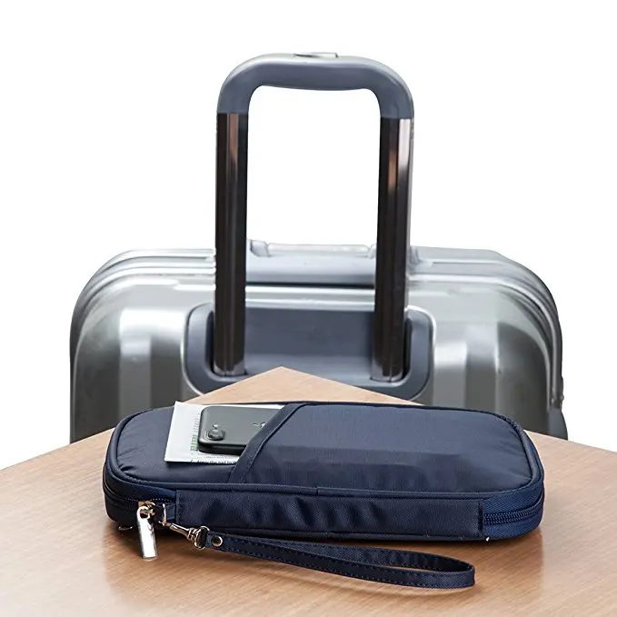 2023 compact lightweight RFID Blocked Water-Resistant Nylon fabric Travel wallet Holder case with Zipper Closure Card pocket