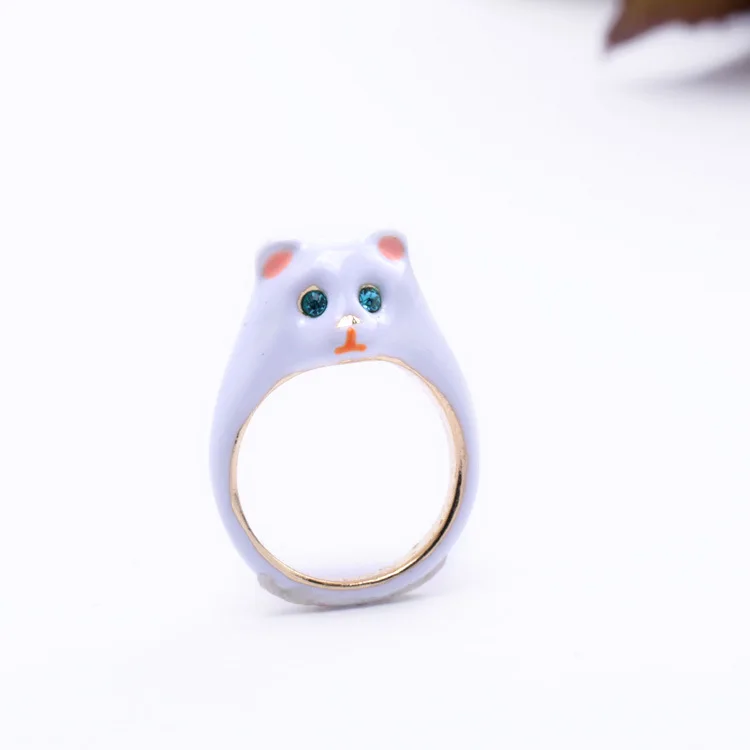 
Модное эмалированное кольцо из сплава в форме милой кошки 