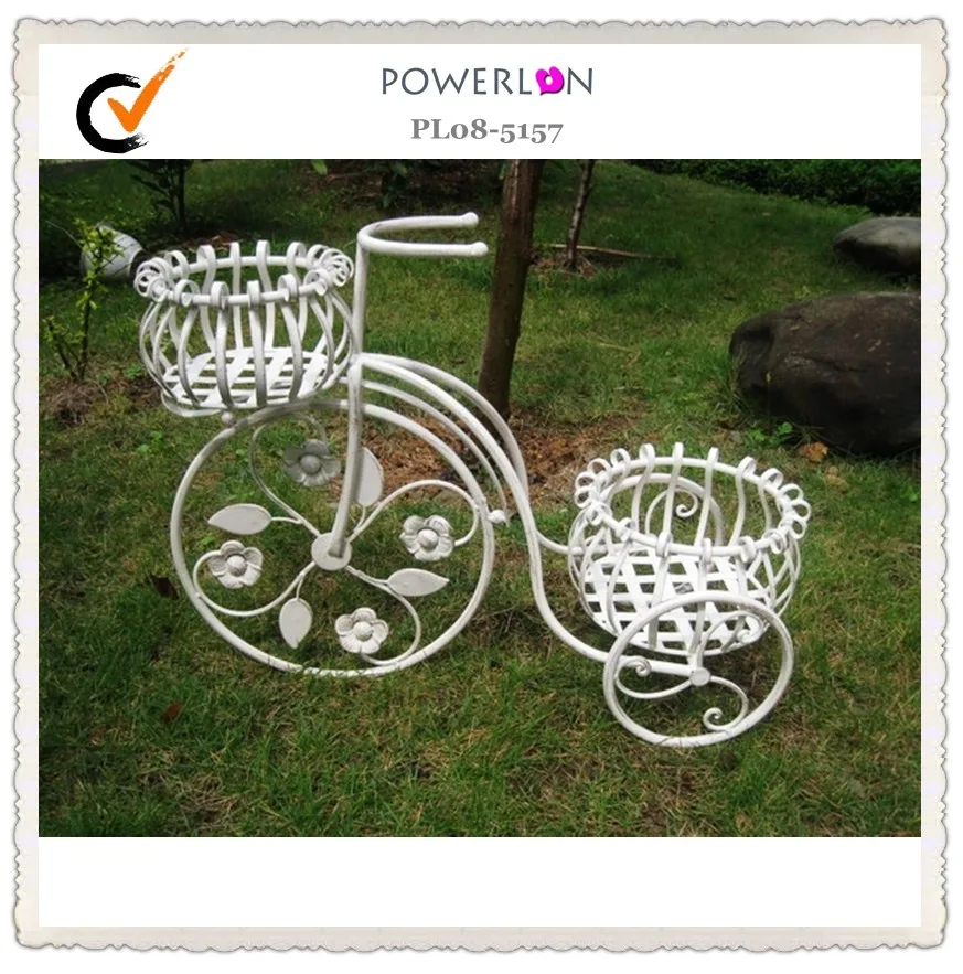 
All White garden wrought iron flower pot stands 