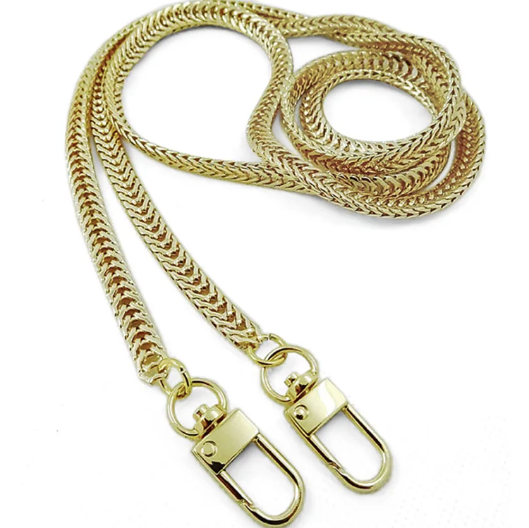 7mm Bag Gold Foxtail Chain in 120cm Length Gold Handbag Chain With Hooks