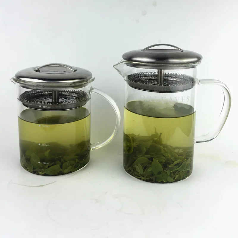 13.5 Ounces 400ml Wholesale Heat Resistant Borosilicate Glass Simple Brew Loose Leaf Teapot