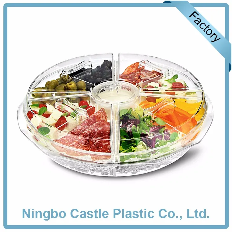Custom Cheap Appetizer On Ice Serving Plate Plastic Food Tray