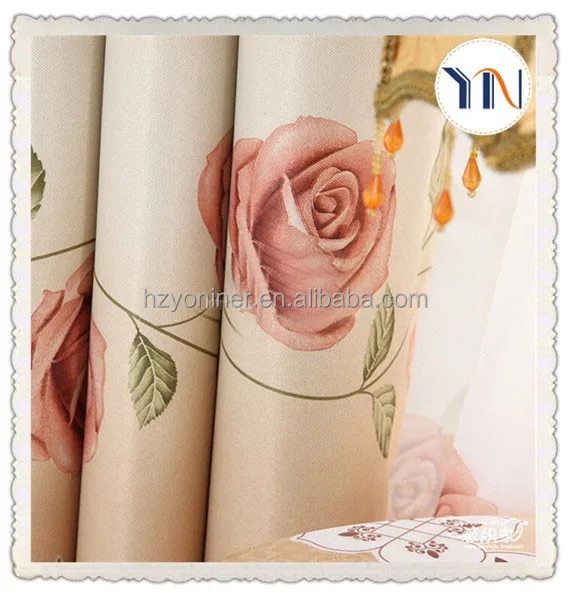 home textile 100% polyester hotel blackout ready made curtain dubai curtain fabric