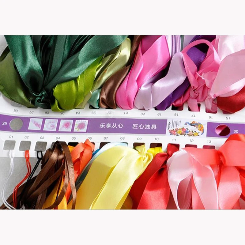 
SX21 cherry blossom cross stitch kit silk ribbon for embroidery 