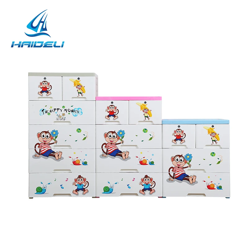 Simple classic design baby cabinet plastic 3 drawer chest