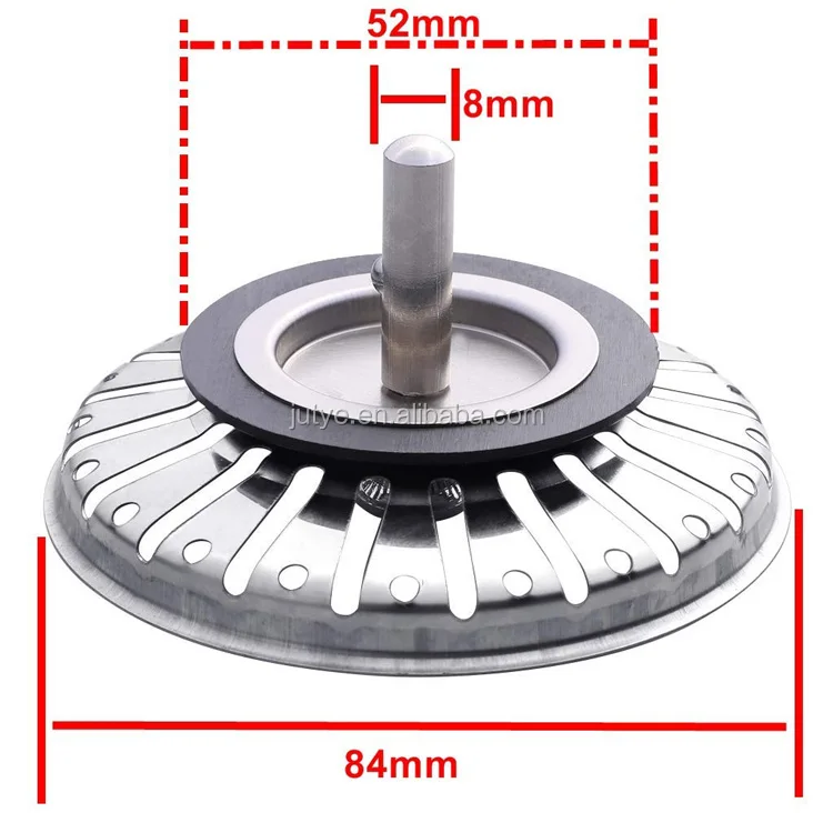 Ningbo Jutye Europe Sink Stopper  H52 sink plug Stainless steel kitchen  84mm sink basket plug