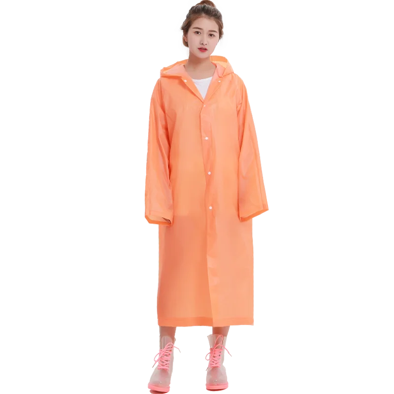 Custom Printed Transparent EVA Plastic Adult Raincoats For Adults Waterproof
