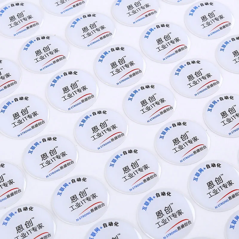 High quality eco-friendly soft crystal clear strong glue oval epoxy sticker with strong adhesive