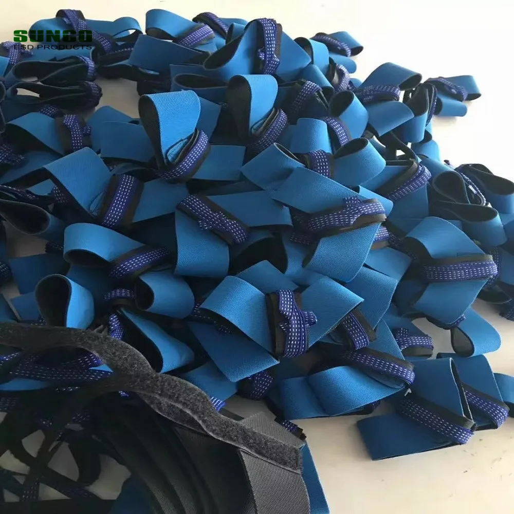 Blue ESD cup style grounding shoe strap antistatic heel grounder for cleanroom and static control area